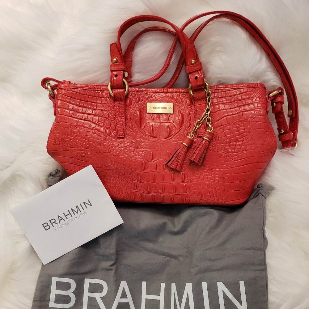 Brahmin designer crocodile embossed leather